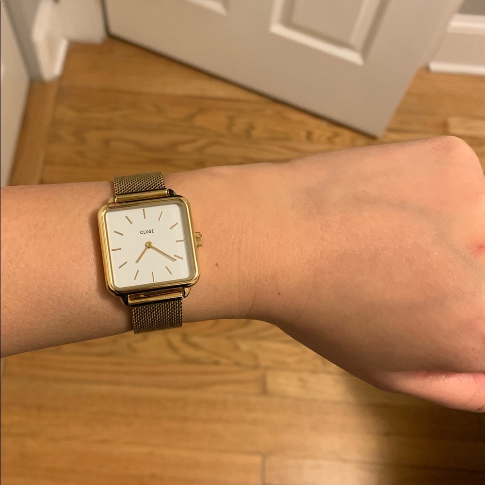 Cluse Gold Square Watch